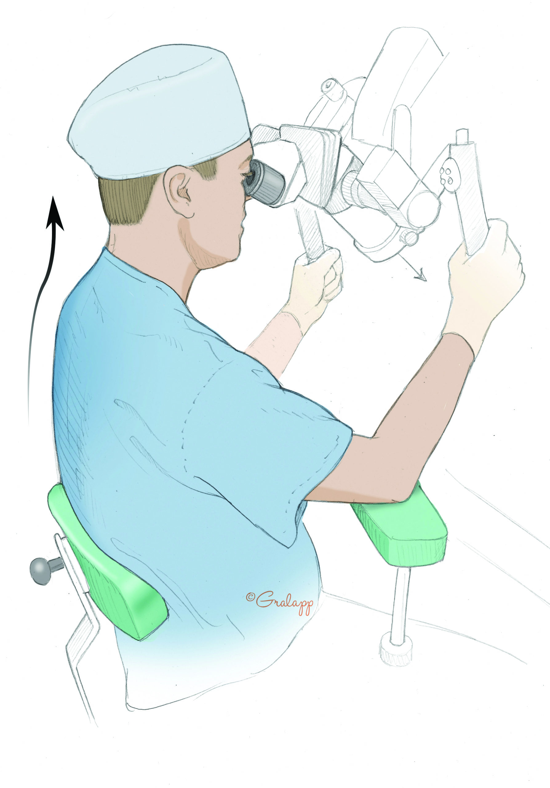 Microsurgeons are also prone to cervical spine problems. Maintaining a neutral neck position when using a microscope reduces strain on the surgeon’s neck.
